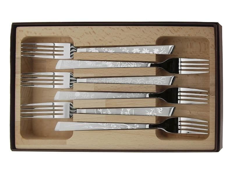 COFFRET 6 FOURCHETTES INOX DECOR NATURA