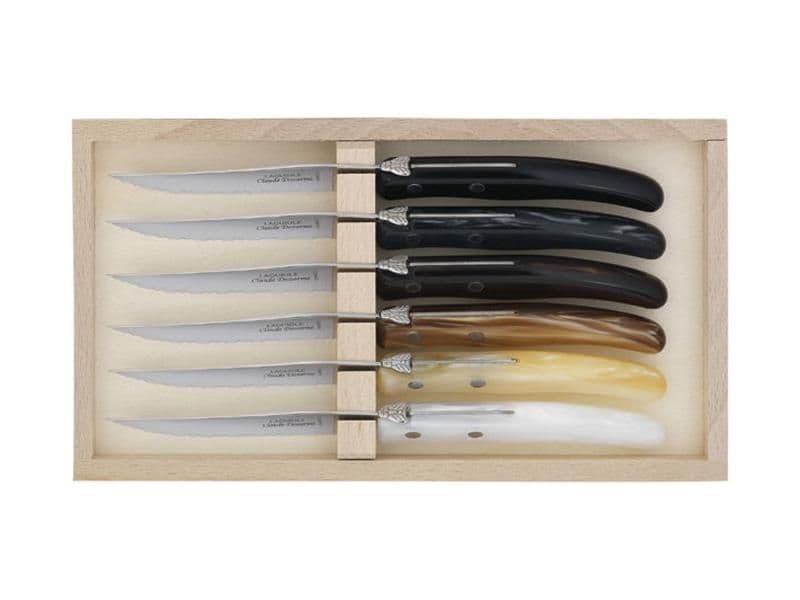 COFFRET 6 LAGUIOLE STEAK DOZORME GRIS/MARRON